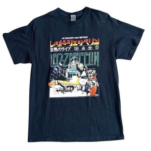 Led Zeppelin In Concert and Beyond T-shirt Black Short Sleeve Gildan Size M